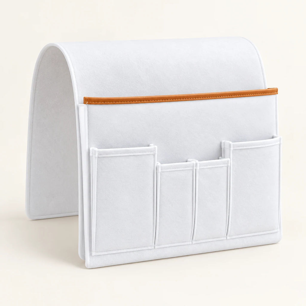 Armchair Caddy Organizer clean product view on a warm neutral background