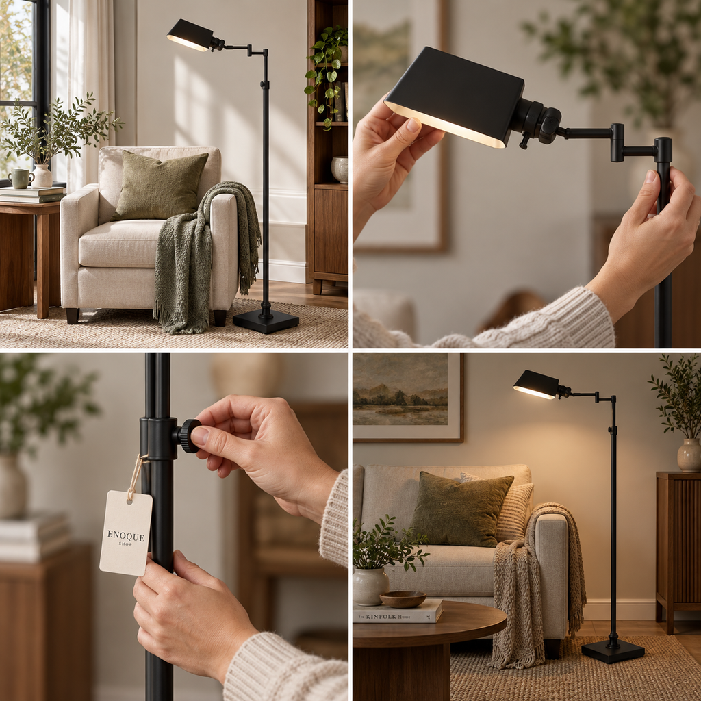 Close view of swing arm and height controls in a modern home