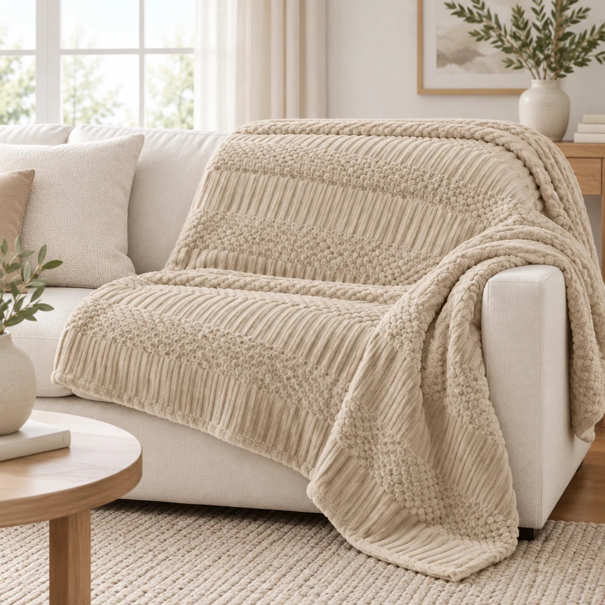 Fleece Throw Blanket in a styled lifestyle setting