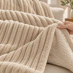 Fleece Throw Blanket detail view in a coordinated setting