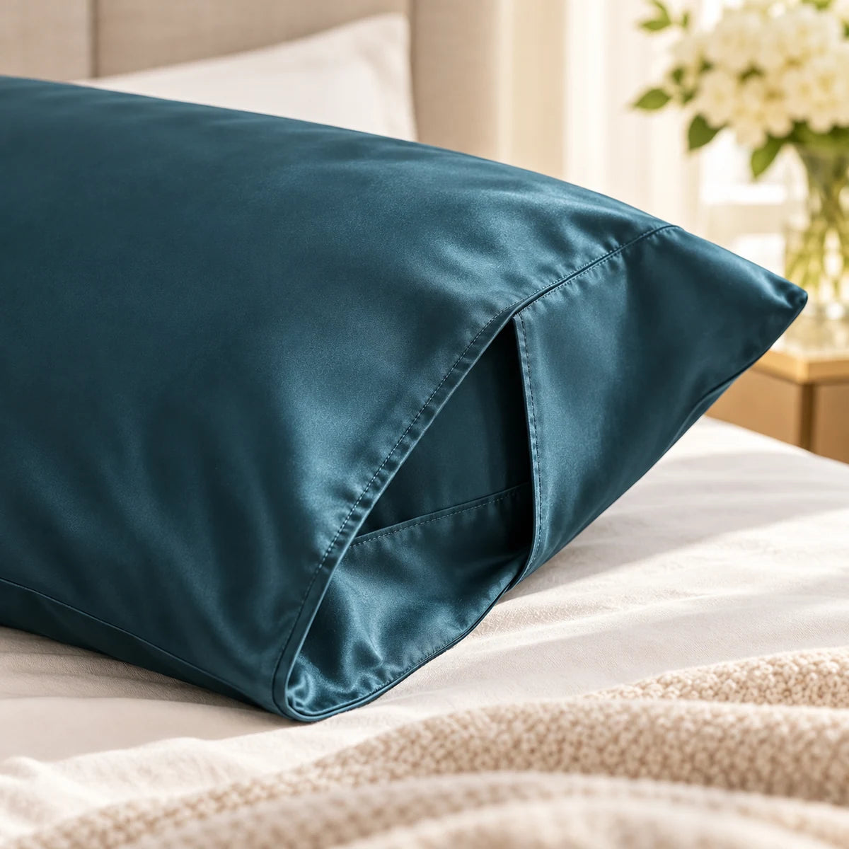 Smooth Pillowcase detail view in a coordinated setting