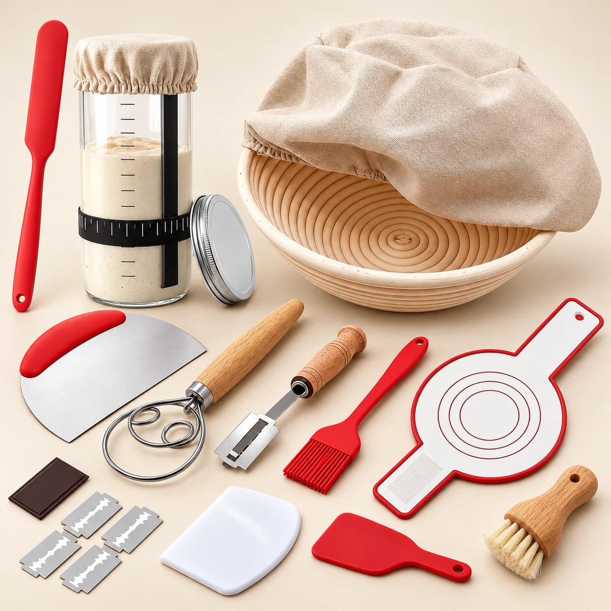 Sourdough Starter Kit clean product view on a warm neutral background