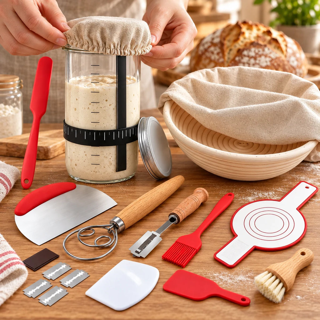 Sourdough Starter Kit detail view in a coordinated setting