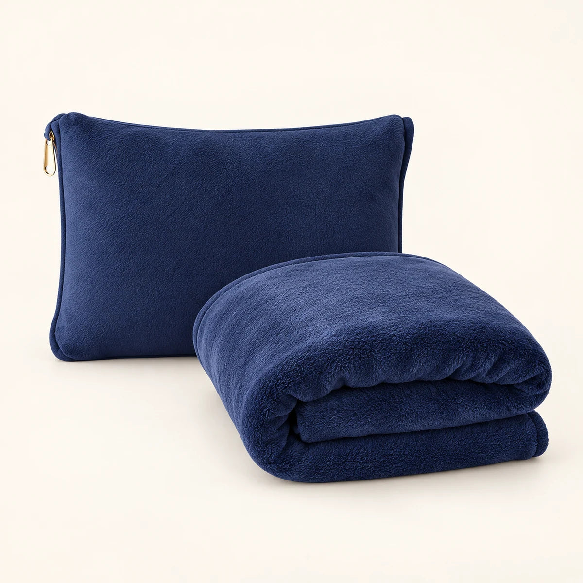 Convertible Travel Blanket and Pillow clean product view on a warm neutral background