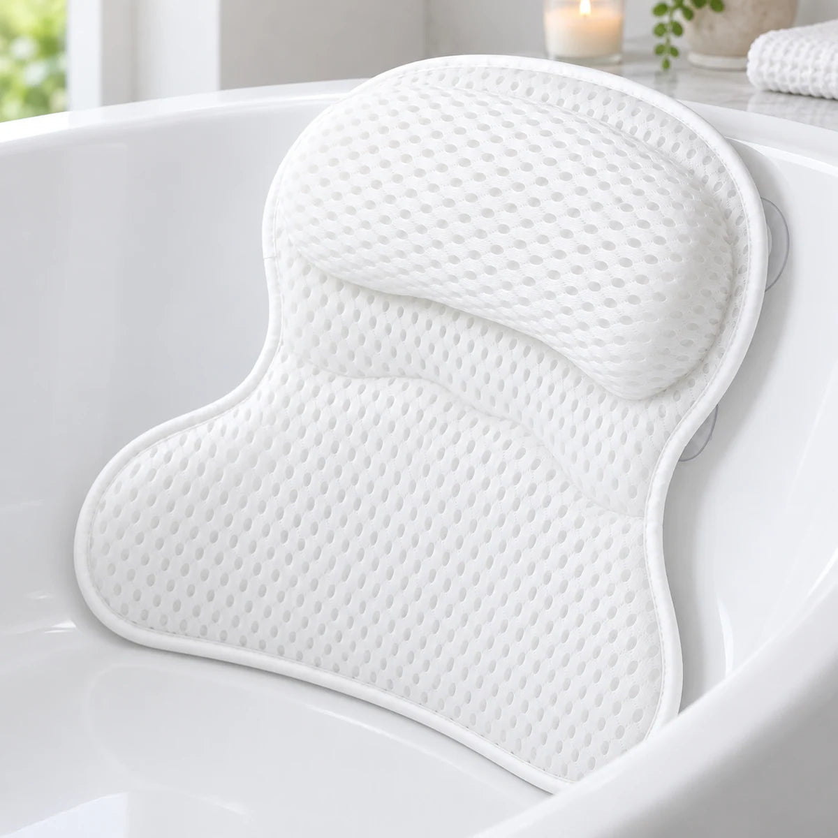 Bath Pillow in a styled lifestyle setting