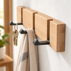 Wall-Mounted Coat Rack with Flip Hooks detail view in a coordinated setting